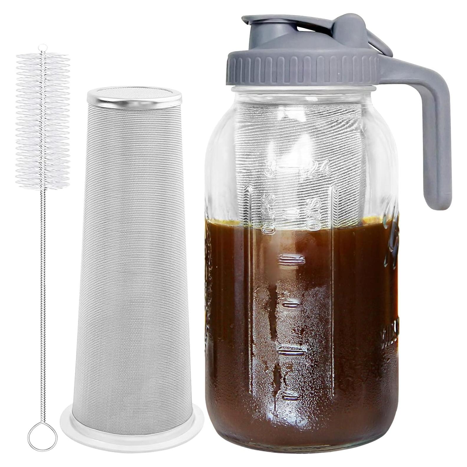 Jarra de Café Cold Brew JunVpic 1.89L Vidrio con Filtro