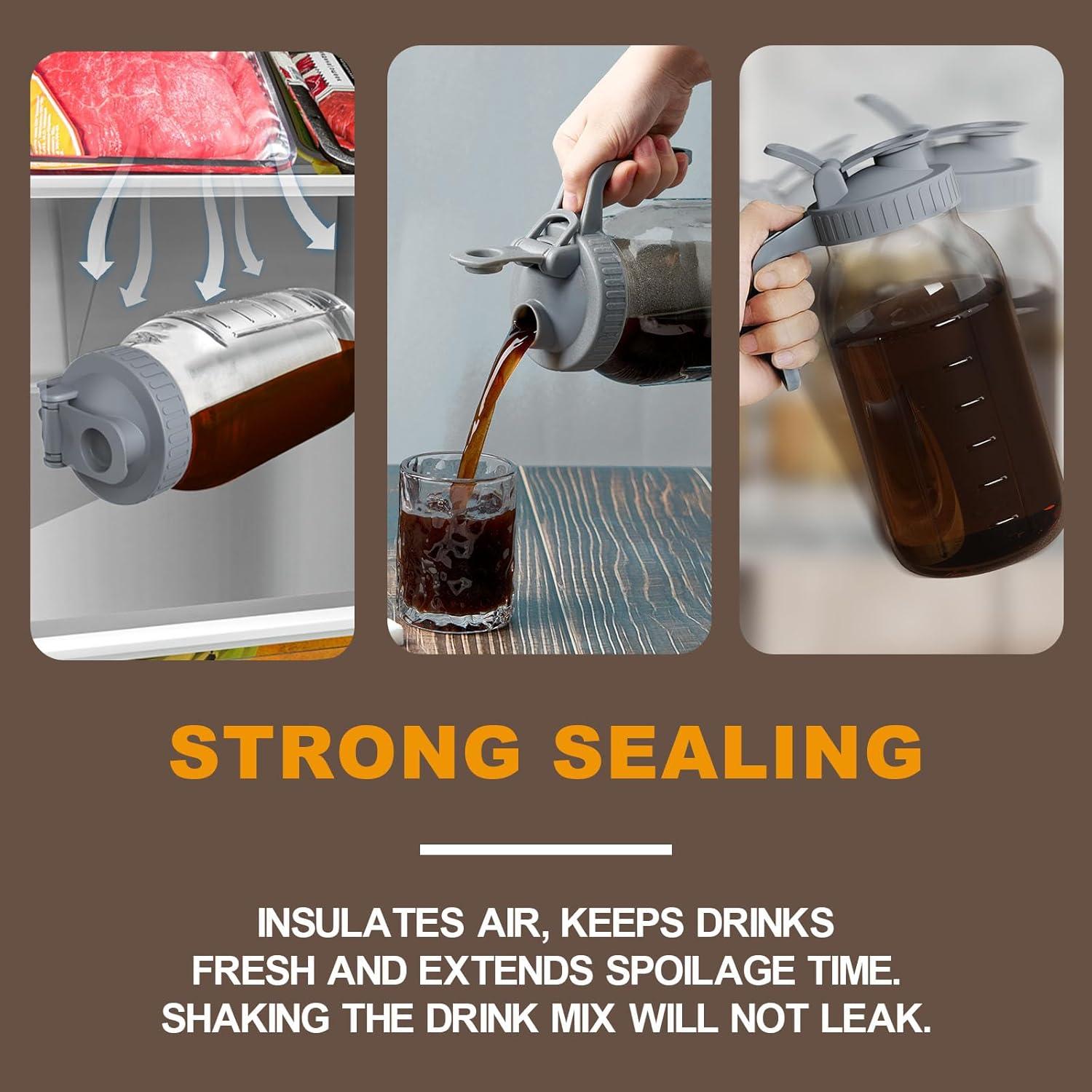 Jarra de Café Cold Brew JunVpic 1.89L Vidrio con Filtro