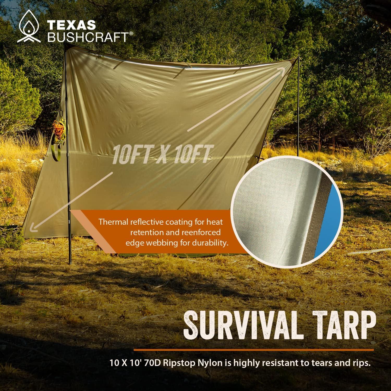 Toldo de Emergencia Texas Bushcraft 3,05x3,05m Impermeable