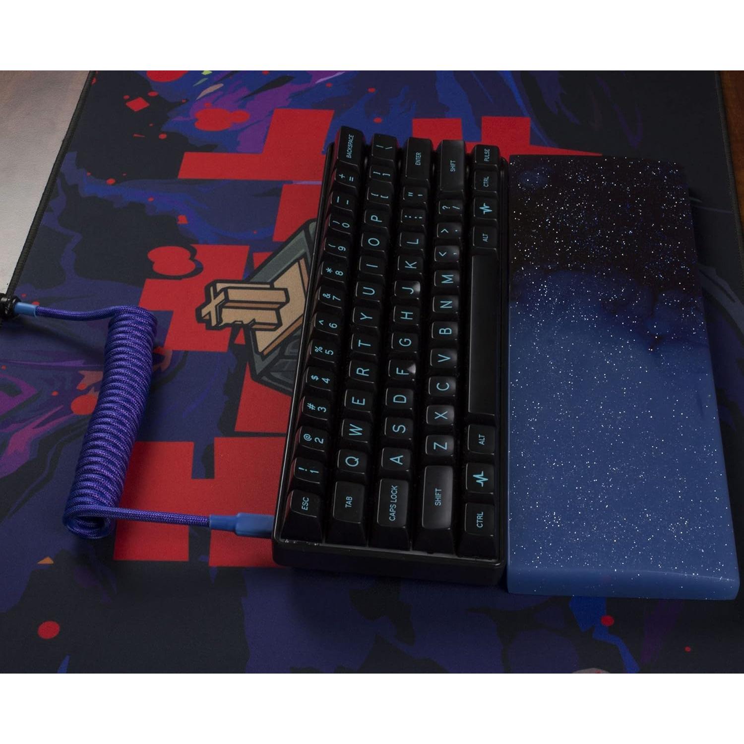 Reposamuñecas Ergonómico de Resina Tez Cables Azul Galaxia