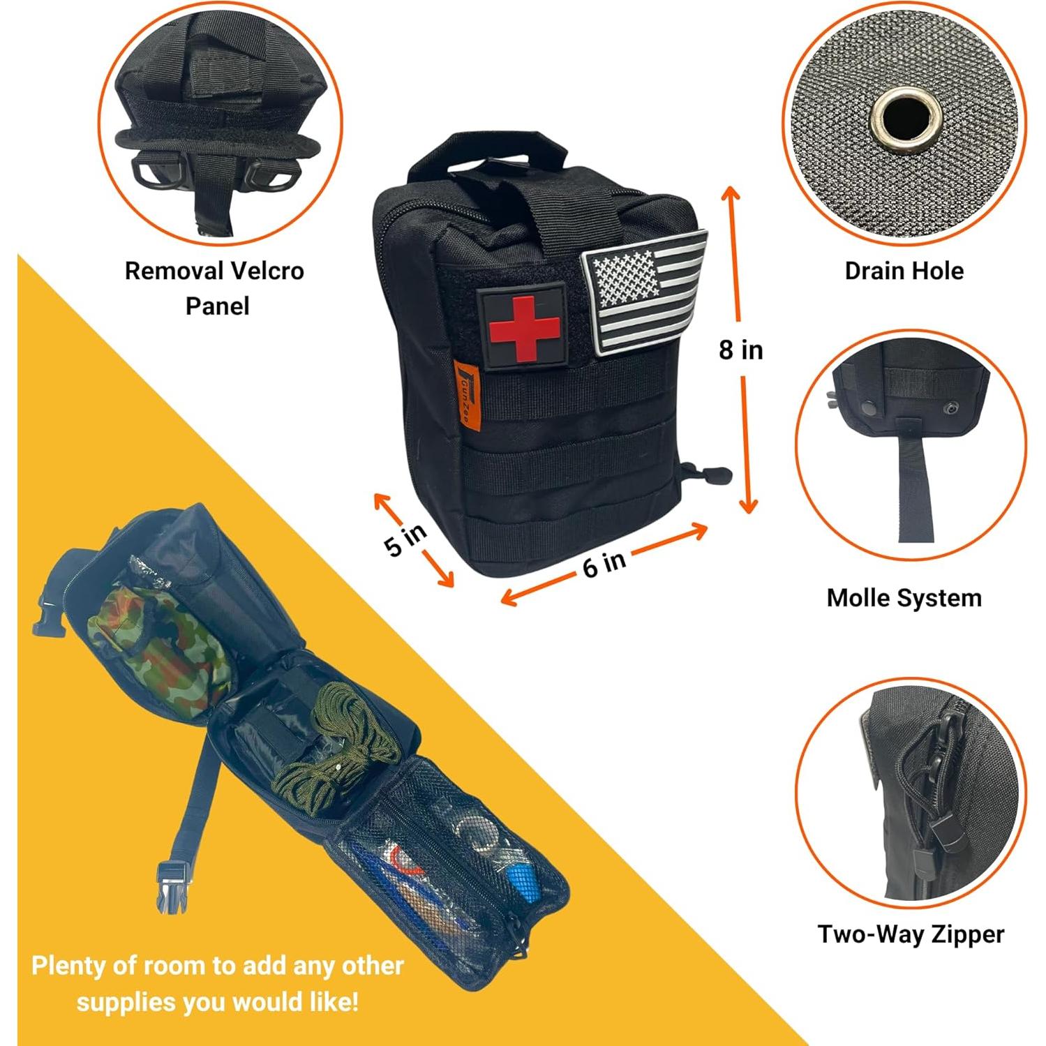 Kit de Supervivencia GunZee 175 Piezas con Primeros Auxilios