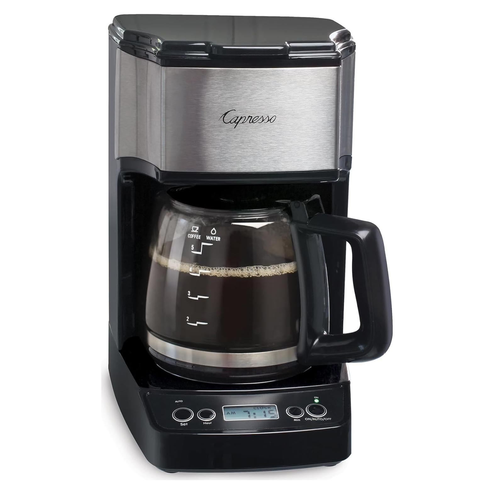 Cafetera de Goteo Mini Capresso 5 Tazas Negra Acero