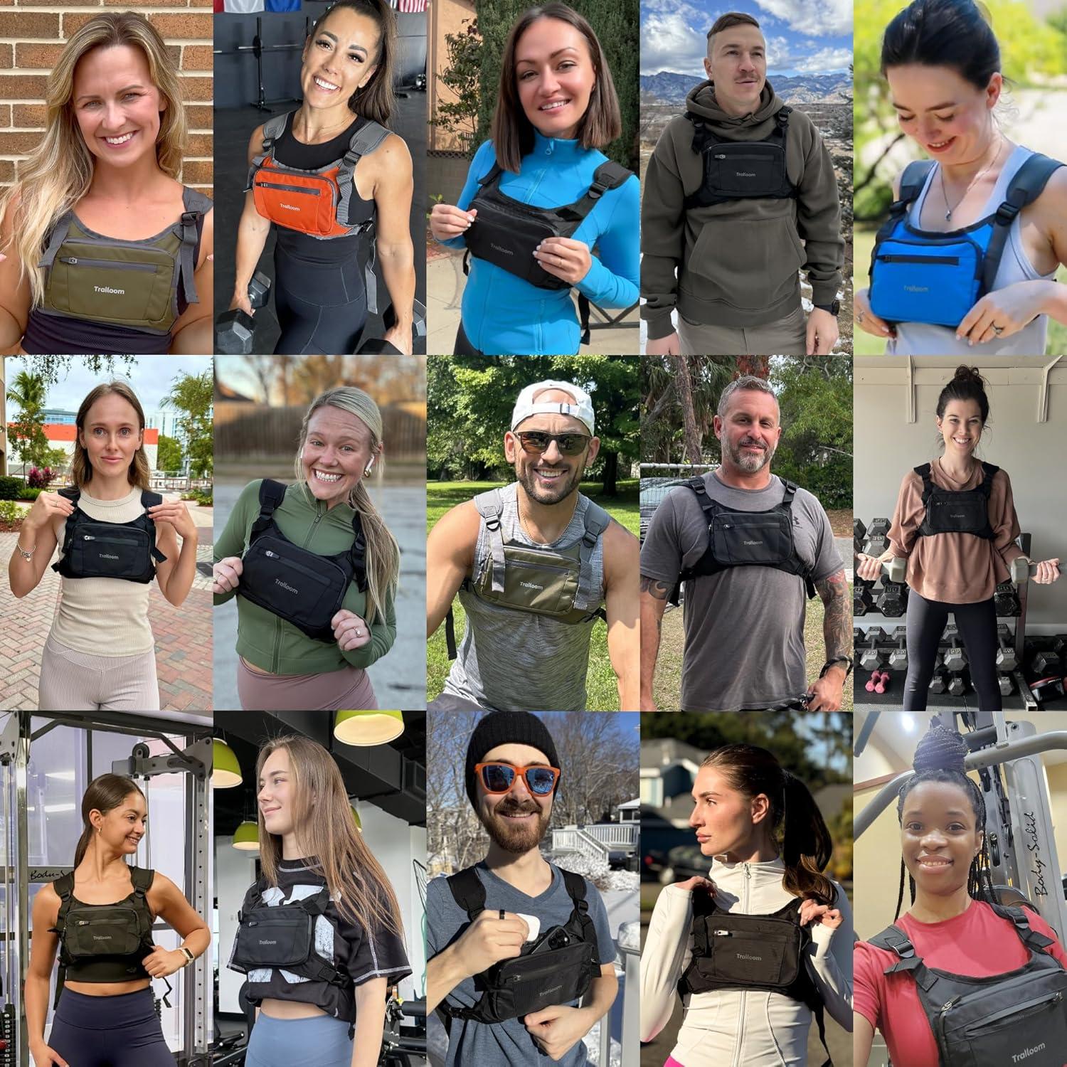 Mochila de Pecho Trailoom tcpblack0001 Reflectante y Impermeable