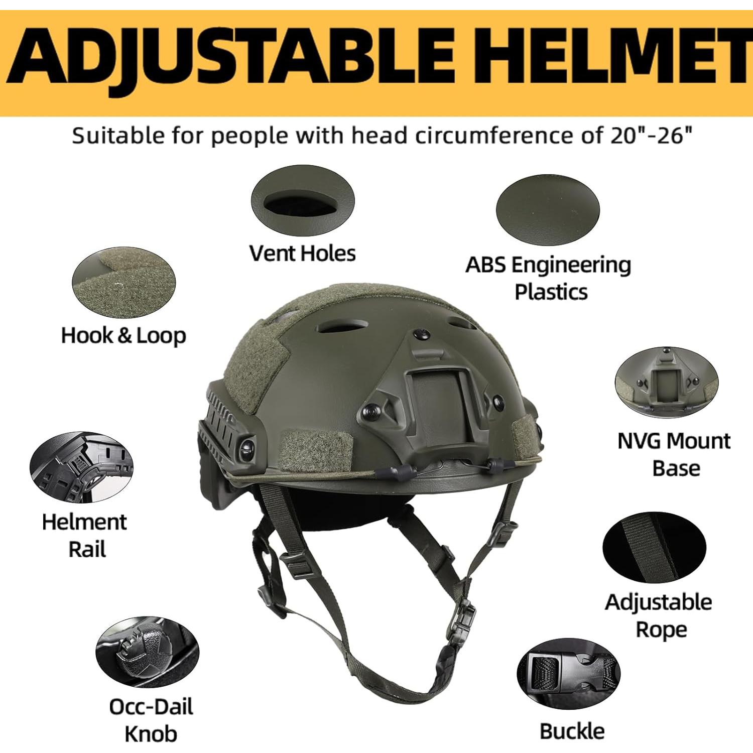 Casco Táctico Tumhuts TUM001-SETA con Auriculares y Máscara