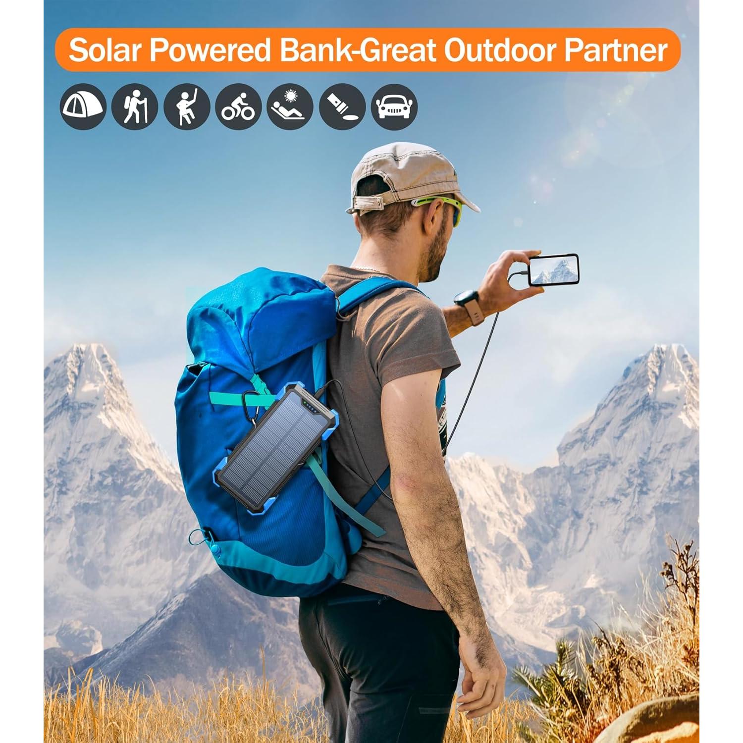 Banco de Energía Solar GOODaaa 42800mAh 5 Salidas 3 Entradas