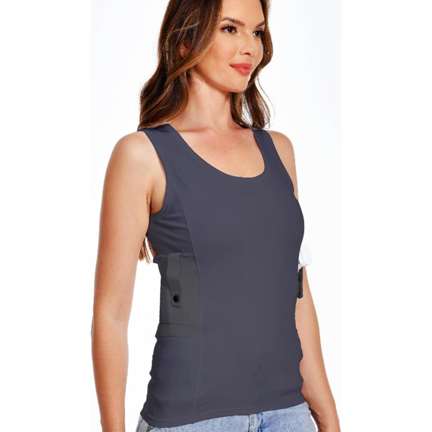 Top de tanque oculto Libosheng XS Negro - Camiseta táctica