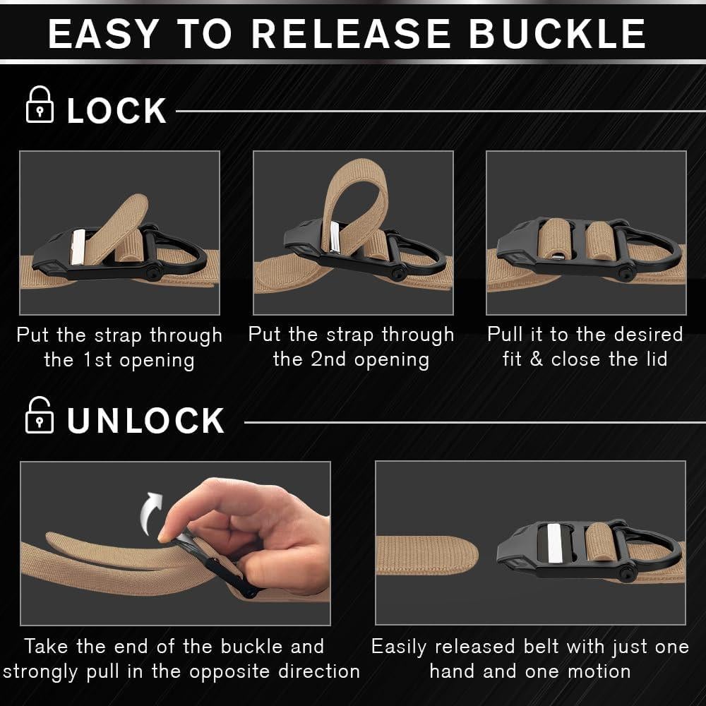 Cinturón Táctico TECEUM Coyote B4 76-91 cm Nylon Resistente