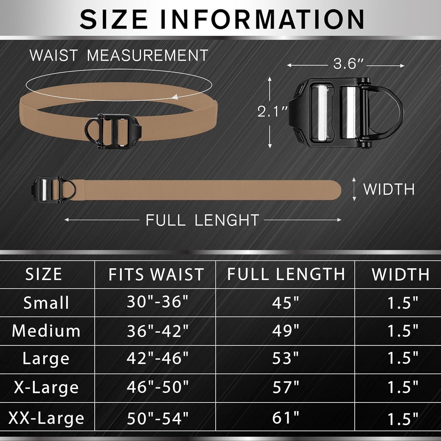 Cinturón Táctico TECEUM Coyote B4 76-91 cm Nylon Resistente