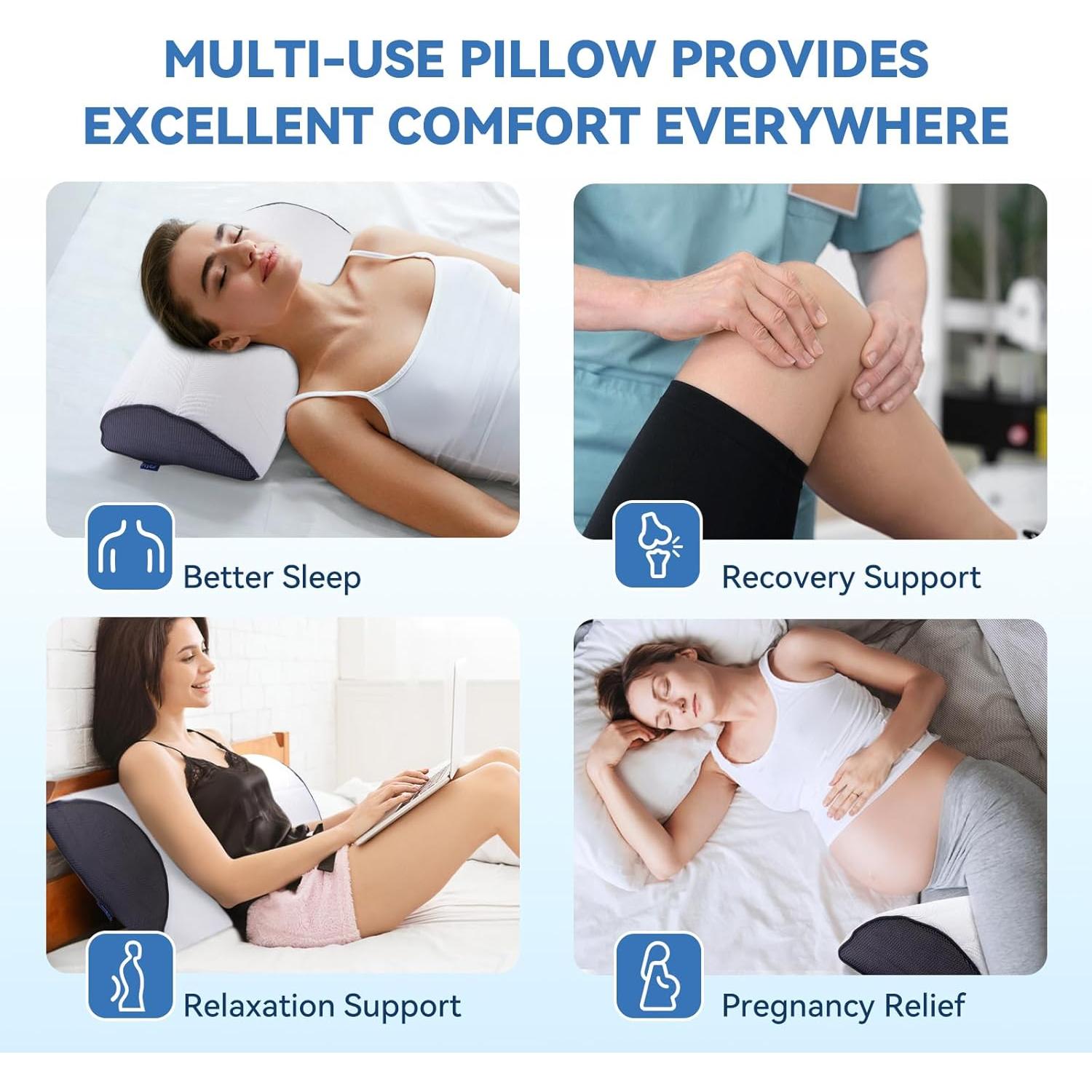 Almohada Elevadora de Piernas FcyLd - Espuma Viscoelástica 50.8x19.8x12.7cm