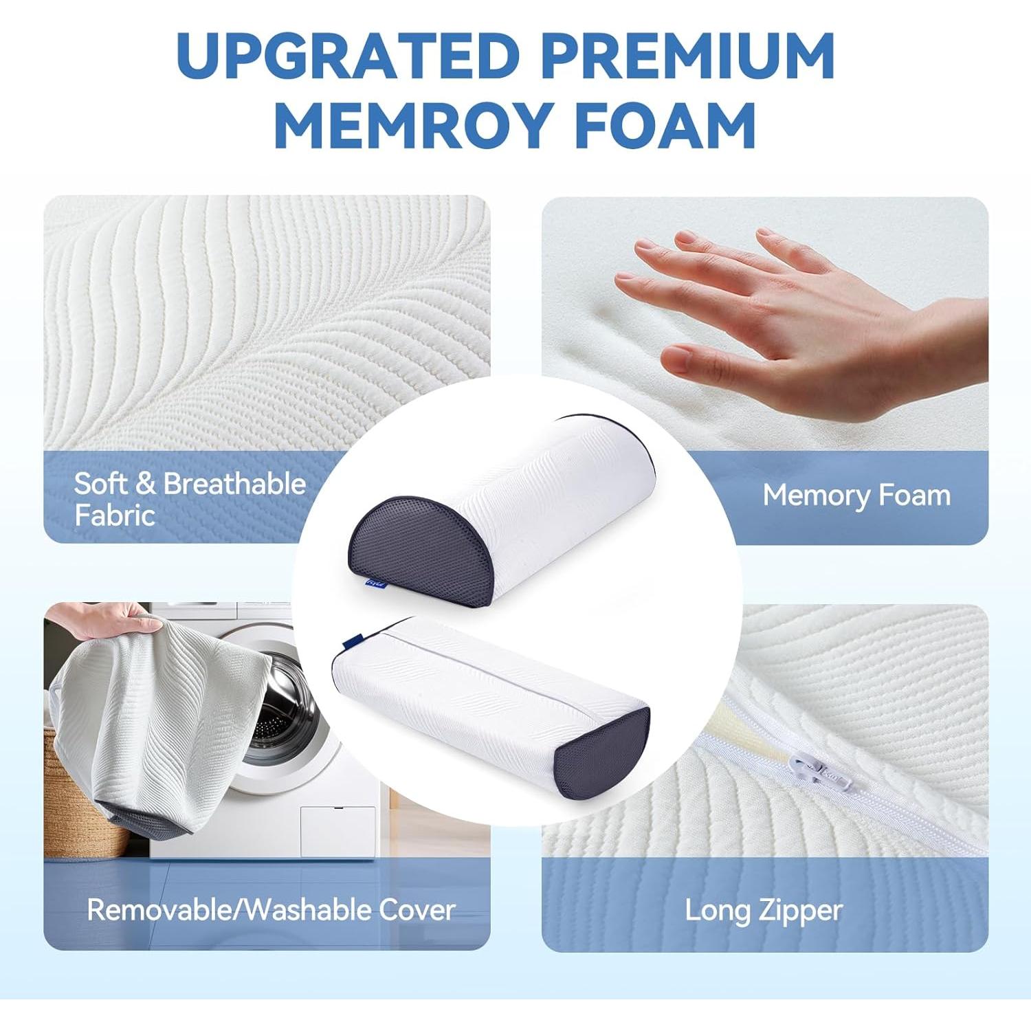 Almohada Elevadora de Piernas FcyLd - Espuma Viscoelástica 50.8x19.8x12.7cm