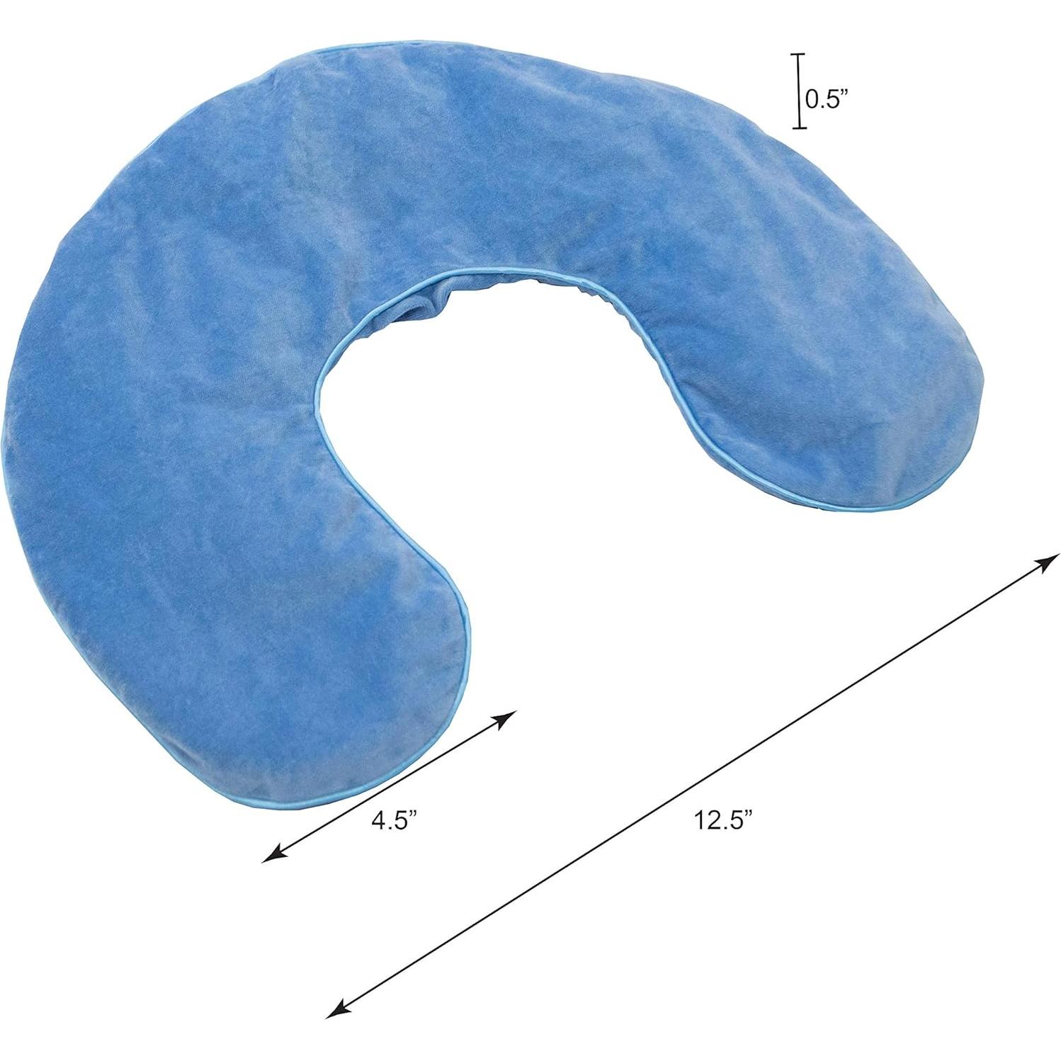 DreamTime Microwaveable Crescent Wrap with Aromatherapy, Heating Pad for Neck and Shoulders, Neck Wrap with Soothing Lavender, Lemongrass, and Chamomile Herbs for Natural Stress Relief, Blue