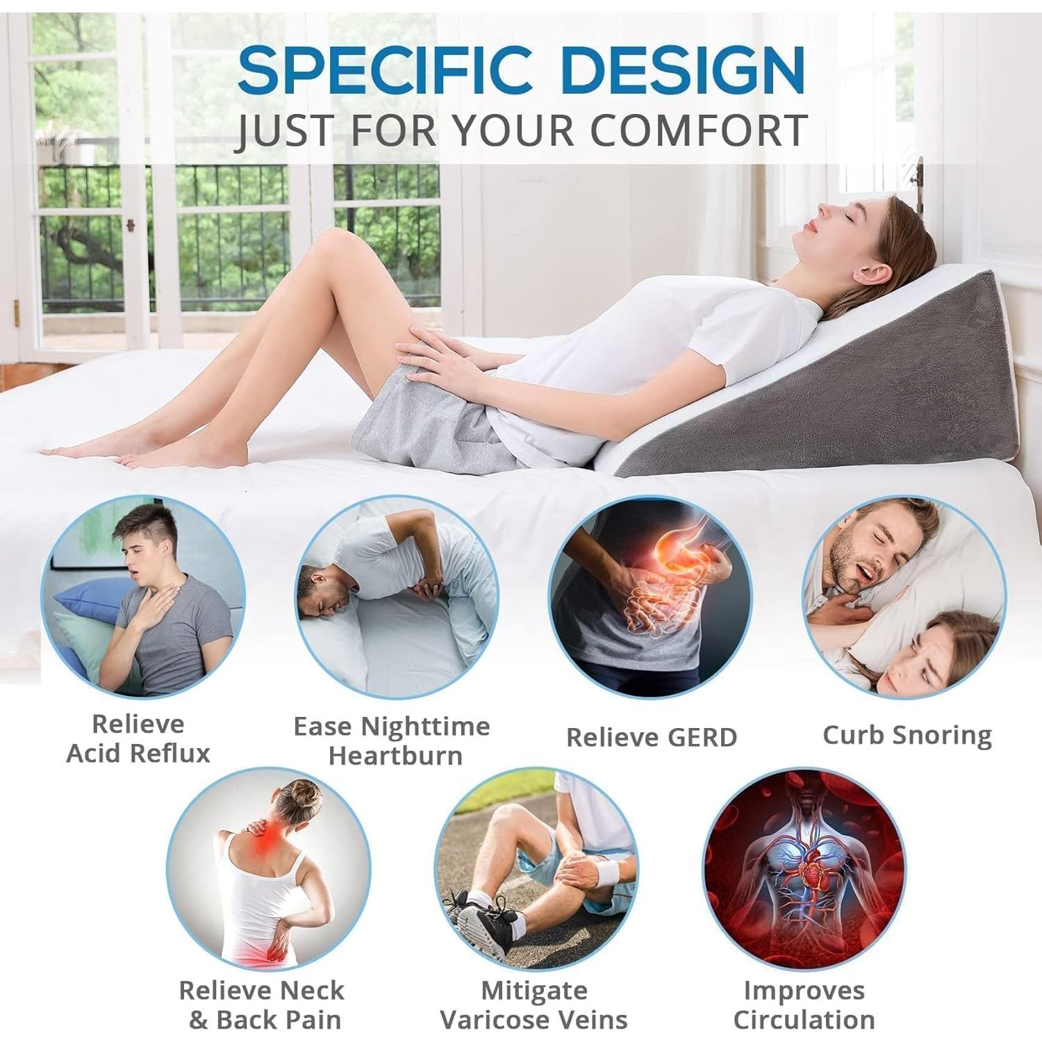 Almohada en Cuña Sasttie Espuma con Memoria 30 cm Gris