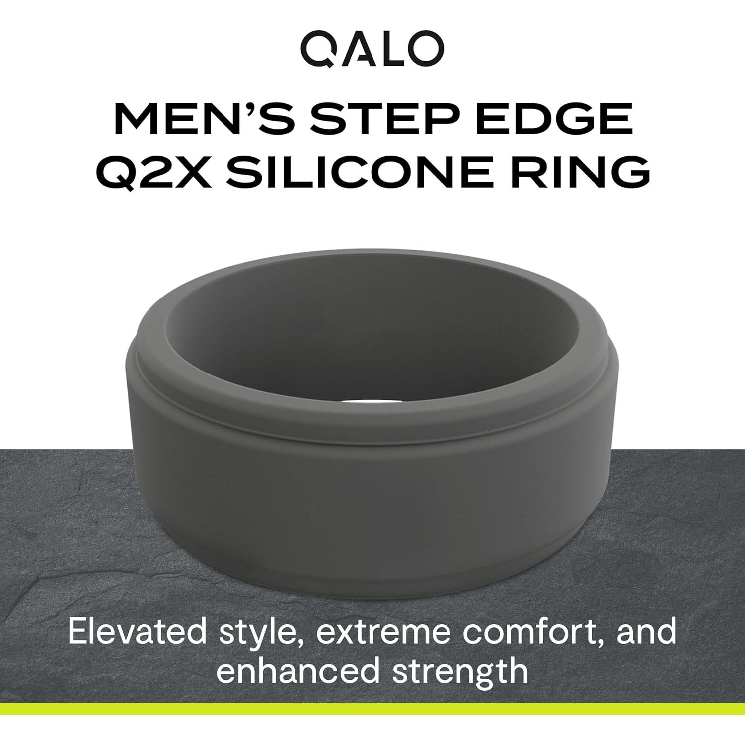 Anillo de Silicona QALO Bisel Paso Q2X Negro 9mm para Hombre