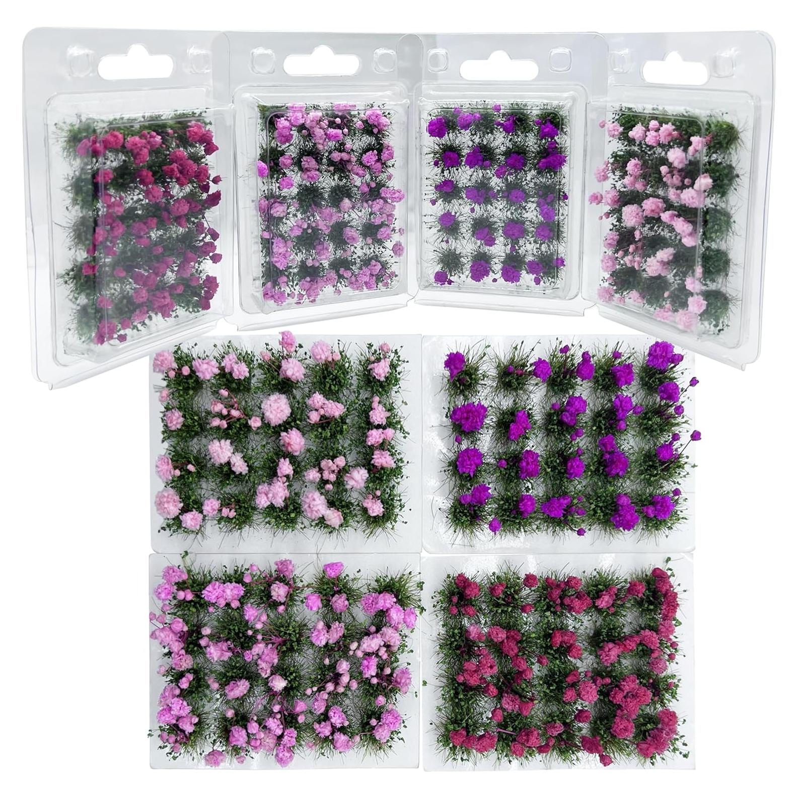 Grupo de Flores Woohome 80 Piezas para Diorama y Paisajismo