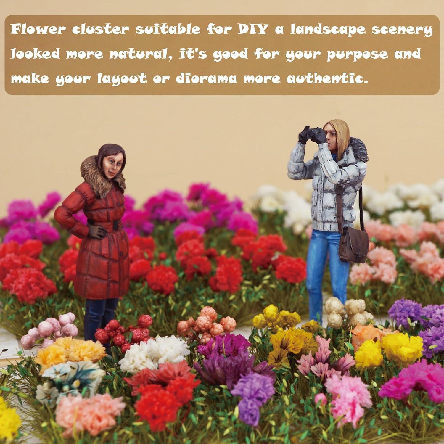 Grupo de Flores Woohome 80 Piezas para Diorama y Paisajismo