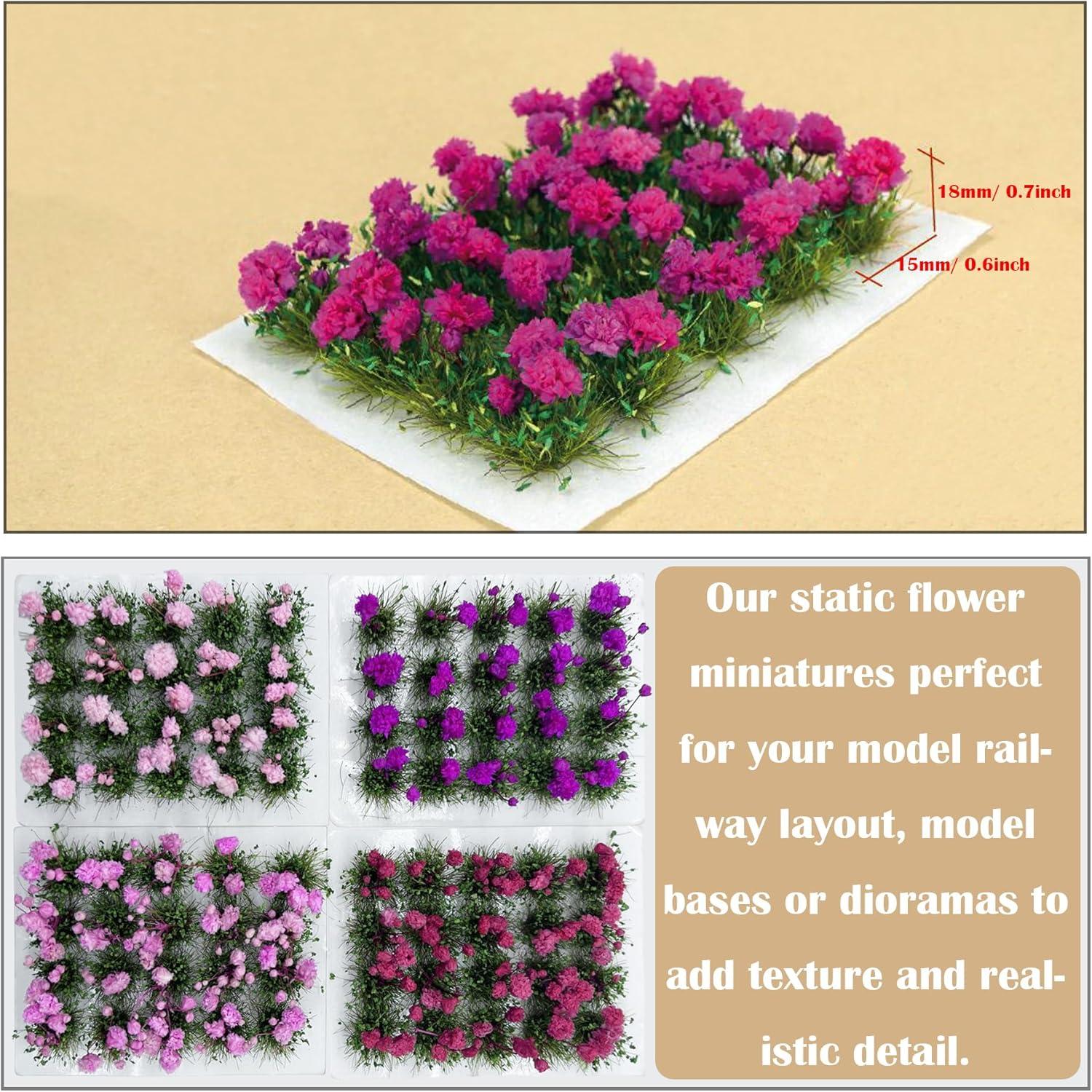 Grupo de Flores Woohome 80 Piezas para Diorama y Paisajismo