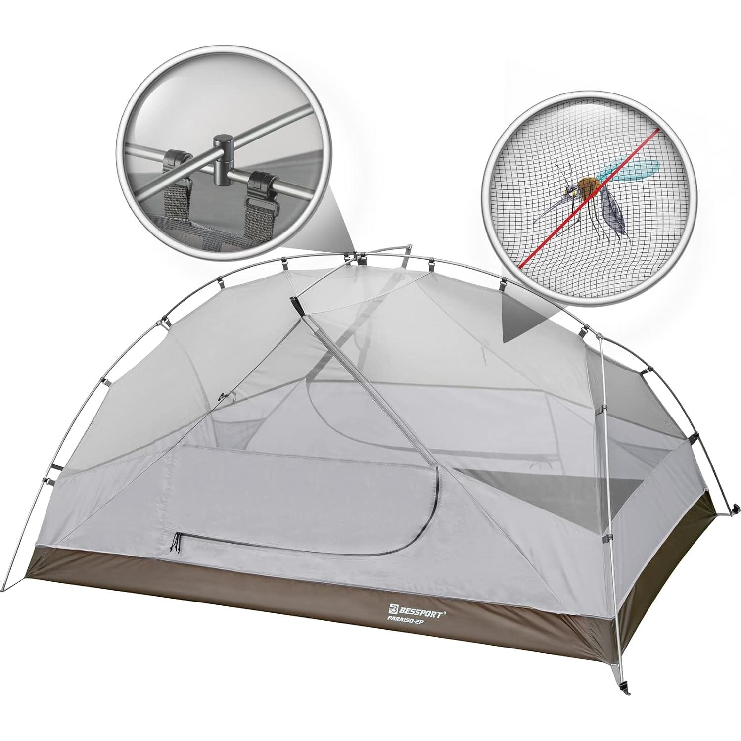 Tienda de Camping Bessport 2-3 Personas Impermeable Gris