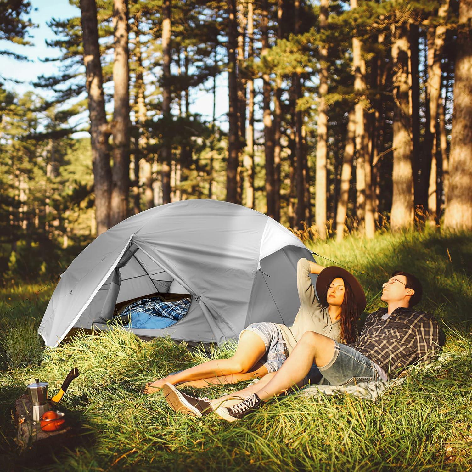 Tienda de Camping Bessport 2-3 Personas Impermeable Gris