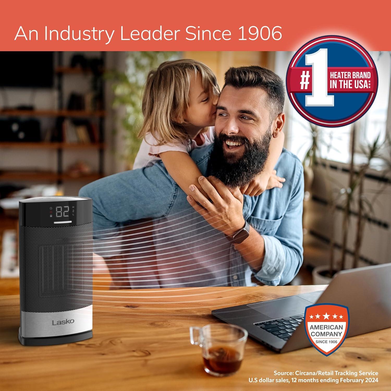 Calentador de mesa cerámico Lasko Ellipse 1500W negro