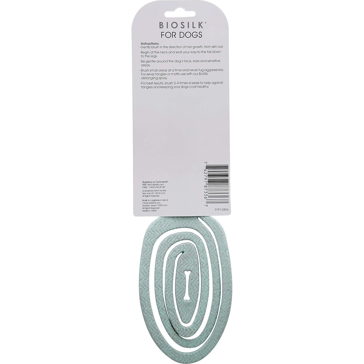 Cepillo Desenredante Ecológico BioSilk para Perros Azul 1 Cuenta