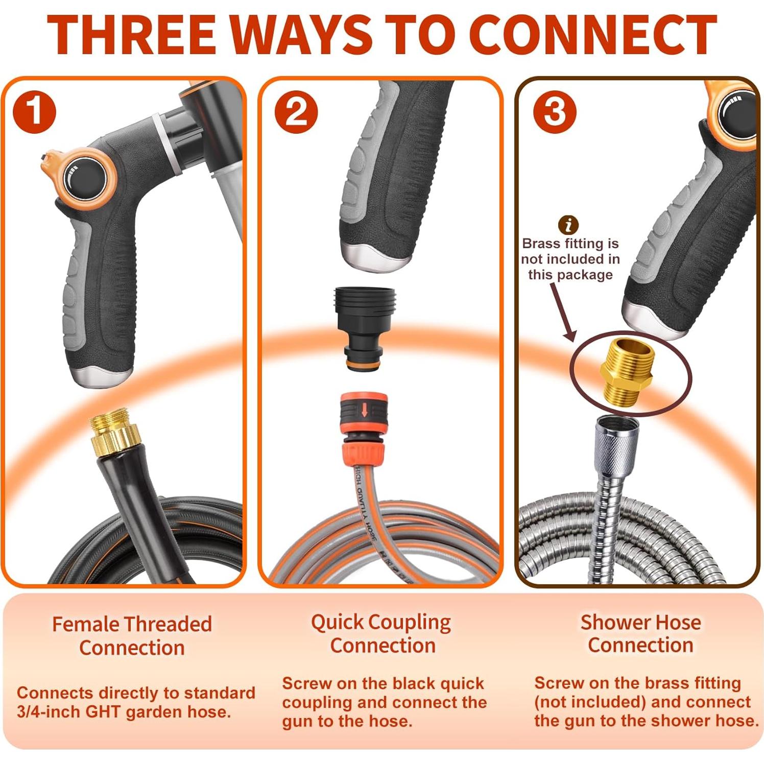 Upgraded Dog Wash Hose Attachment, Dog Shower Attachment,8-in-1 Mode Dog Shampoo Sprayer with 3.5oz 100cc Soap Dispenser, for Pet Washing Irrigated Lawn Patio Car Cleaning