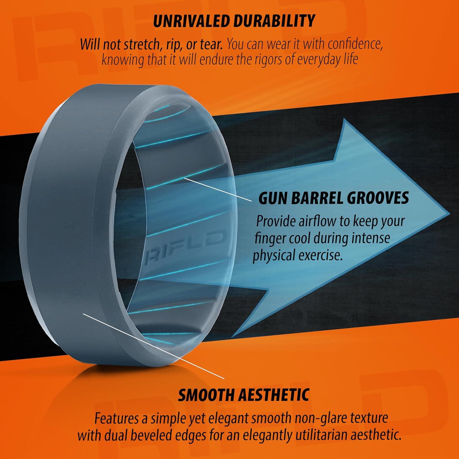 Anillo de Silicona RIFLD para Hombres Azul 9 - Impermeable