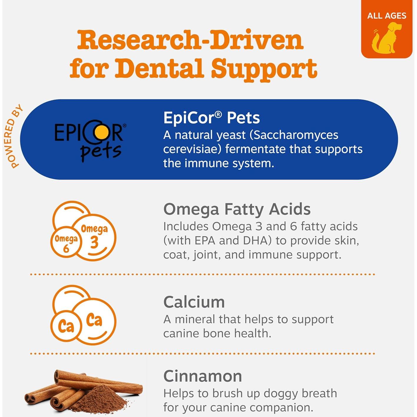 Huesos Dentales Zesty Paws Medianos - 12 unidades - Canela