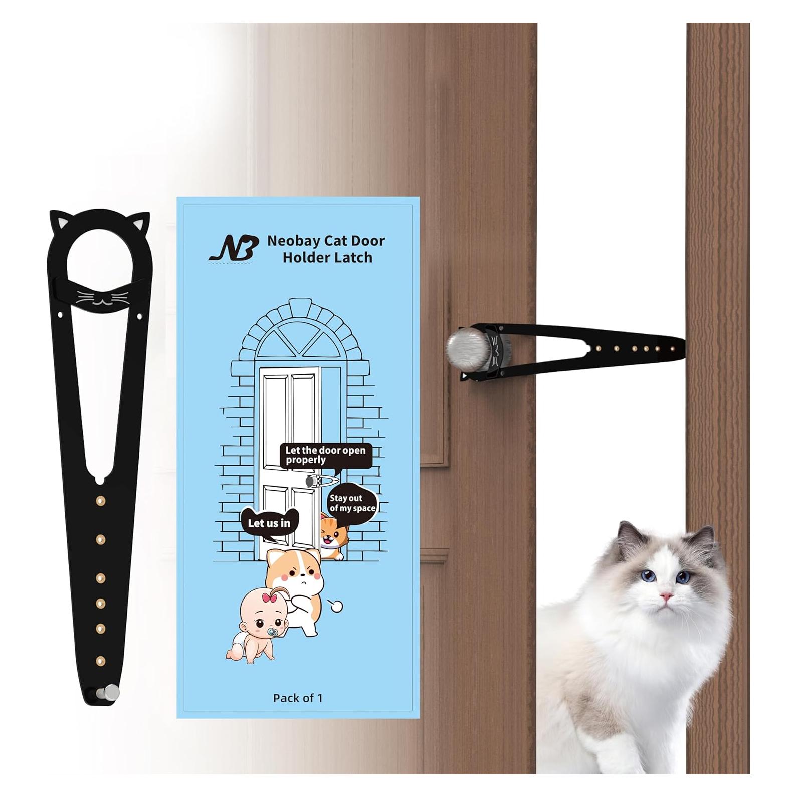 Cierre de puerta para gatos Neobay ajustable 7 tamaños negro