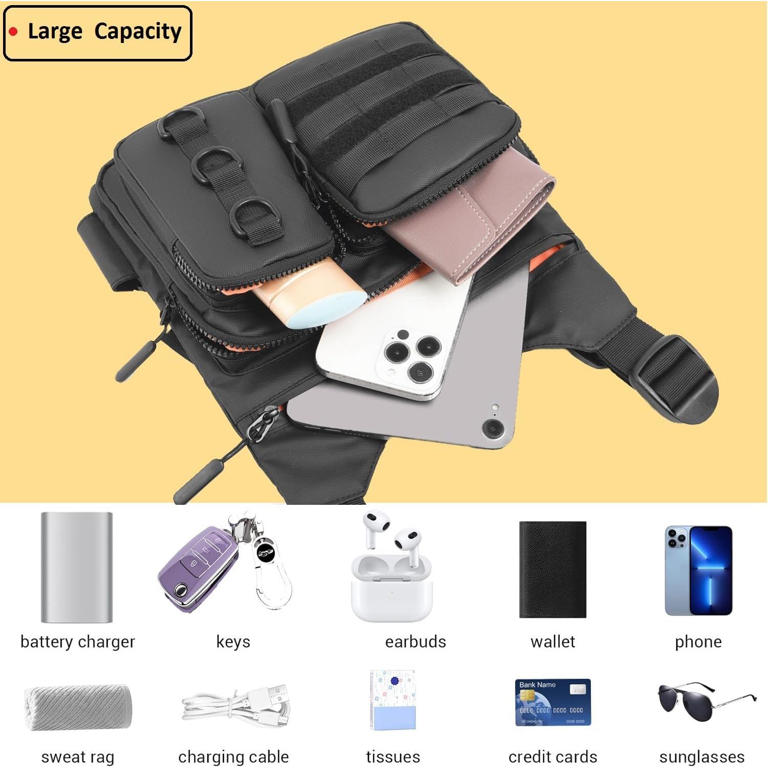 Mochila de Pecho Criuage Wdhf Ligera y Ajustable