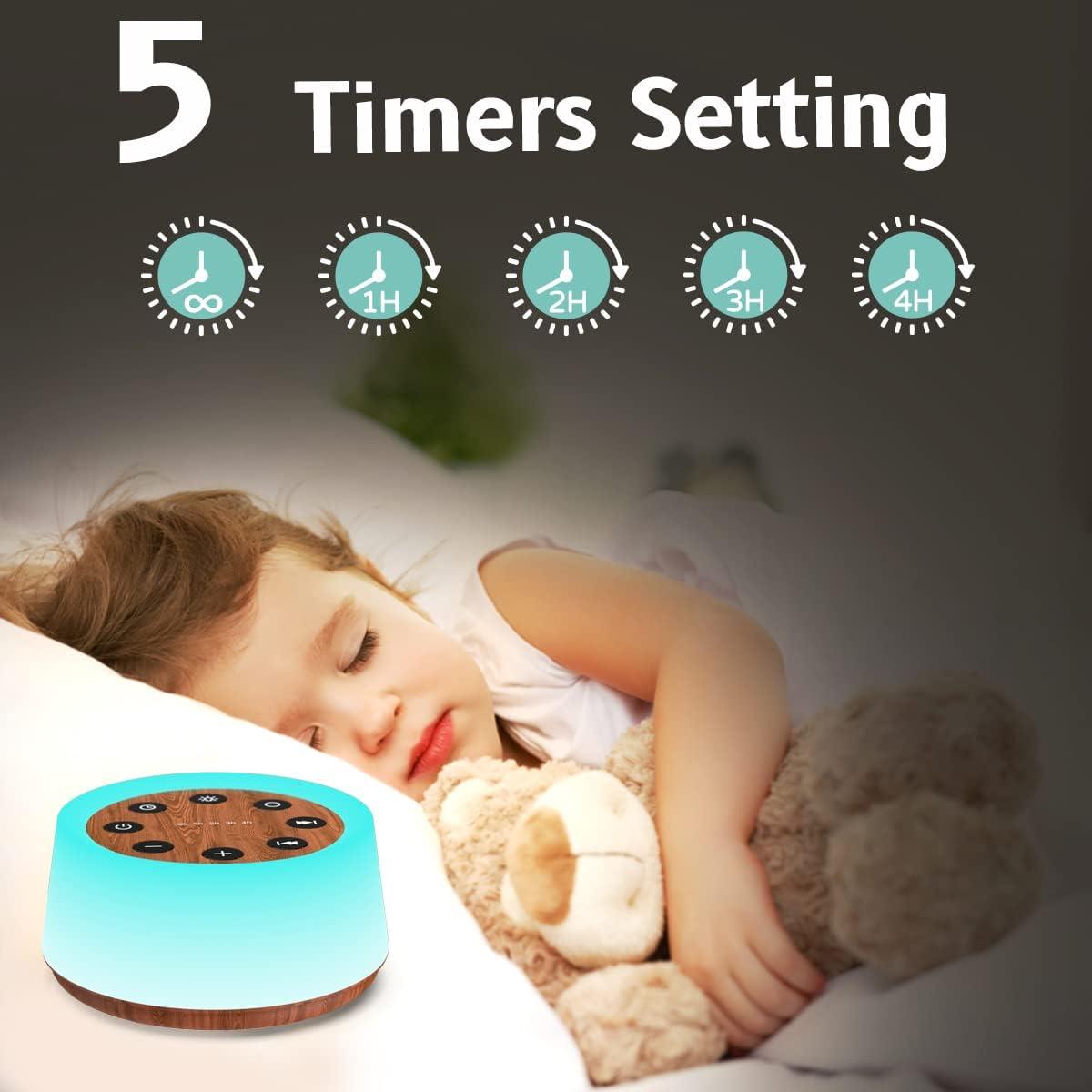 Máquina de Sonido ColorsNoise T-Madera con 30 Sonidos y Luz