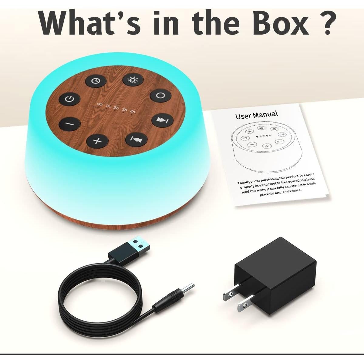 Máquina de Sonido ColorsNoise T-Madera con 30 Sonidos y Luz