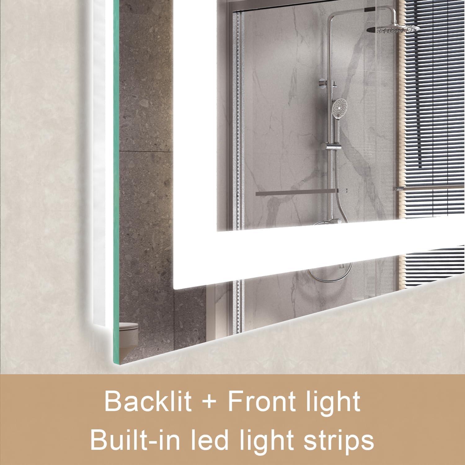 Espejo de Baño LED Zeerry 50.8x71.1cm Anti-vaho Táctil