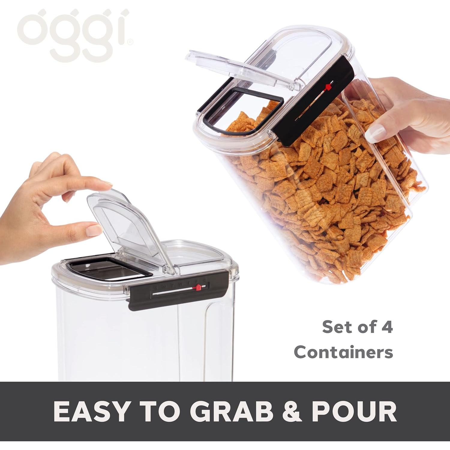 Contenedores de Almacenamiento Oggi Easi Grip, Juego de 4, 0.68-3.8 lt
