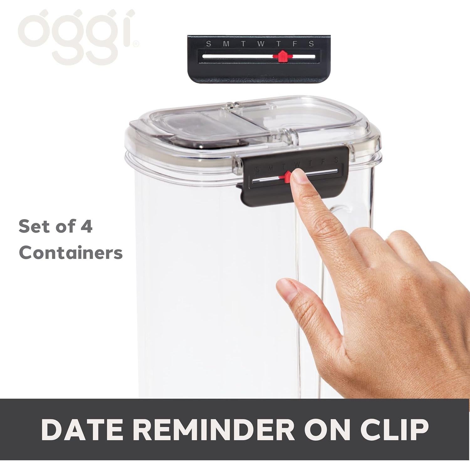 Contenedores de Almacenamiento Oggi Easi Grip, Juego de 4, 0.68-3.8 lt