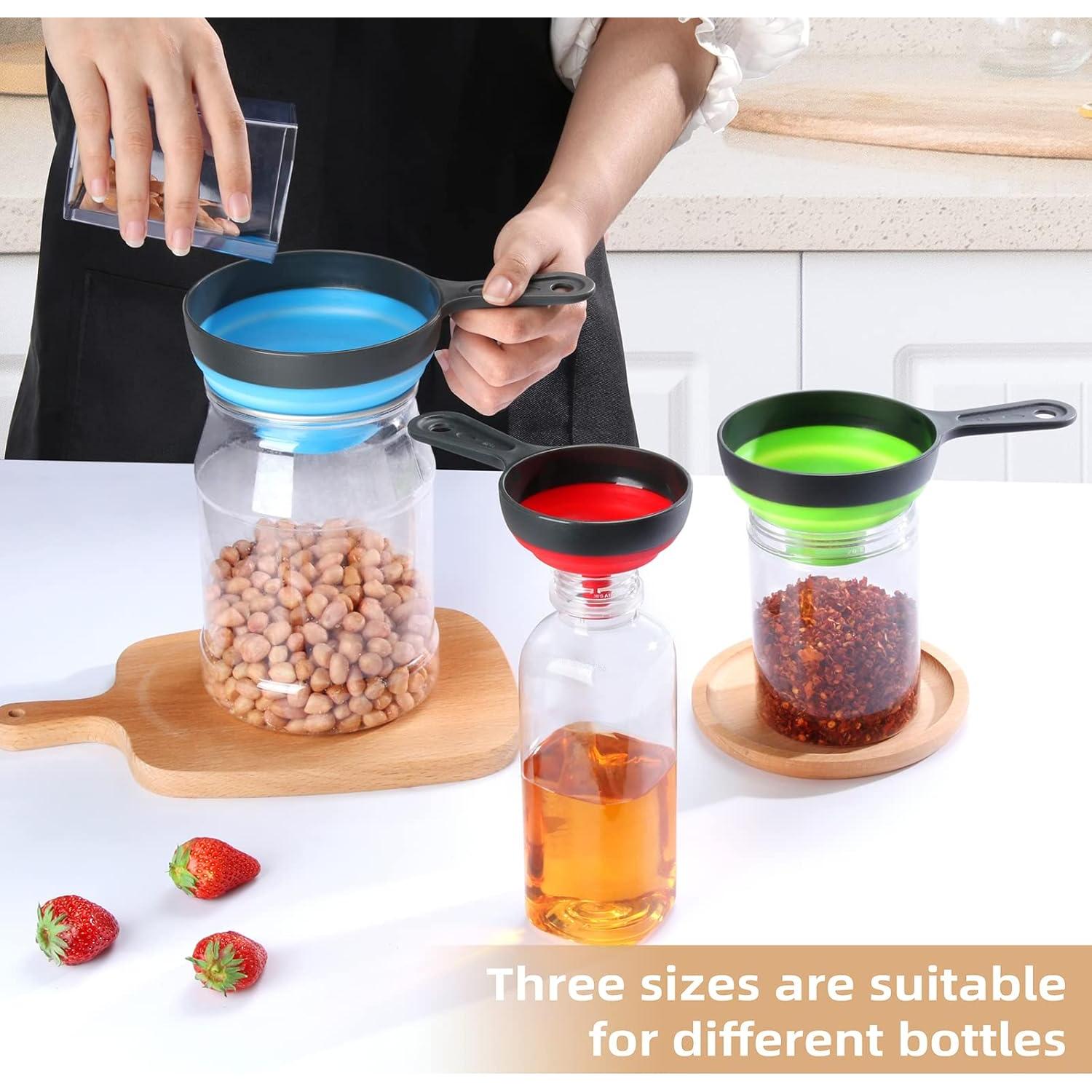 Conjunto de 3 embudos colapsables Dokpod para cocina