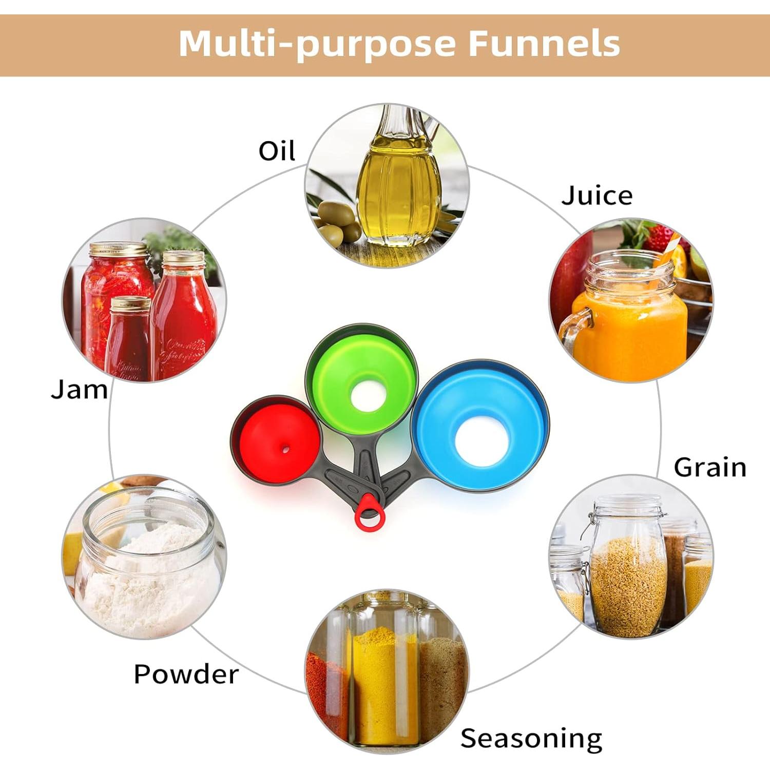 Conjunto de 3 embudos colapsables Dokpod para cocina