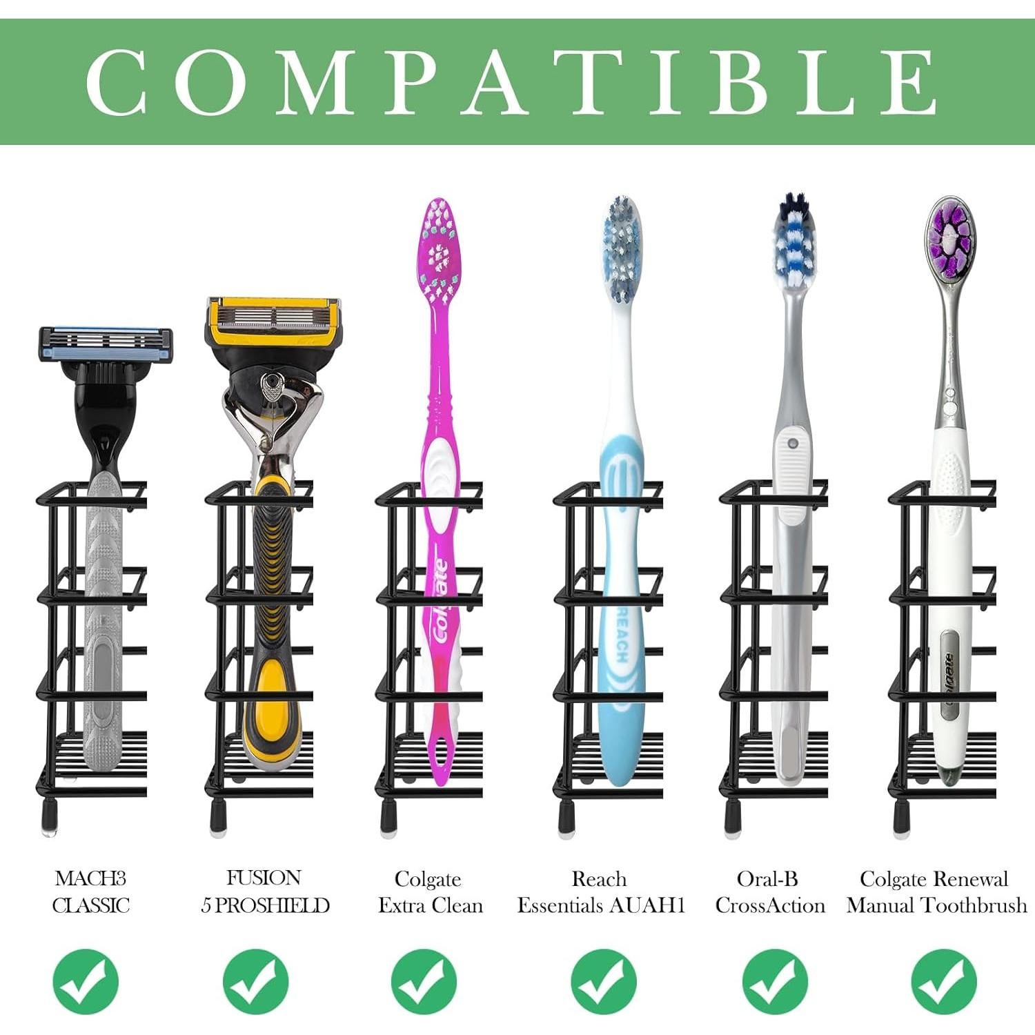 Soporte de Cepillo de Dientes Linkidea Acero Inoxidable 3 Ranuras