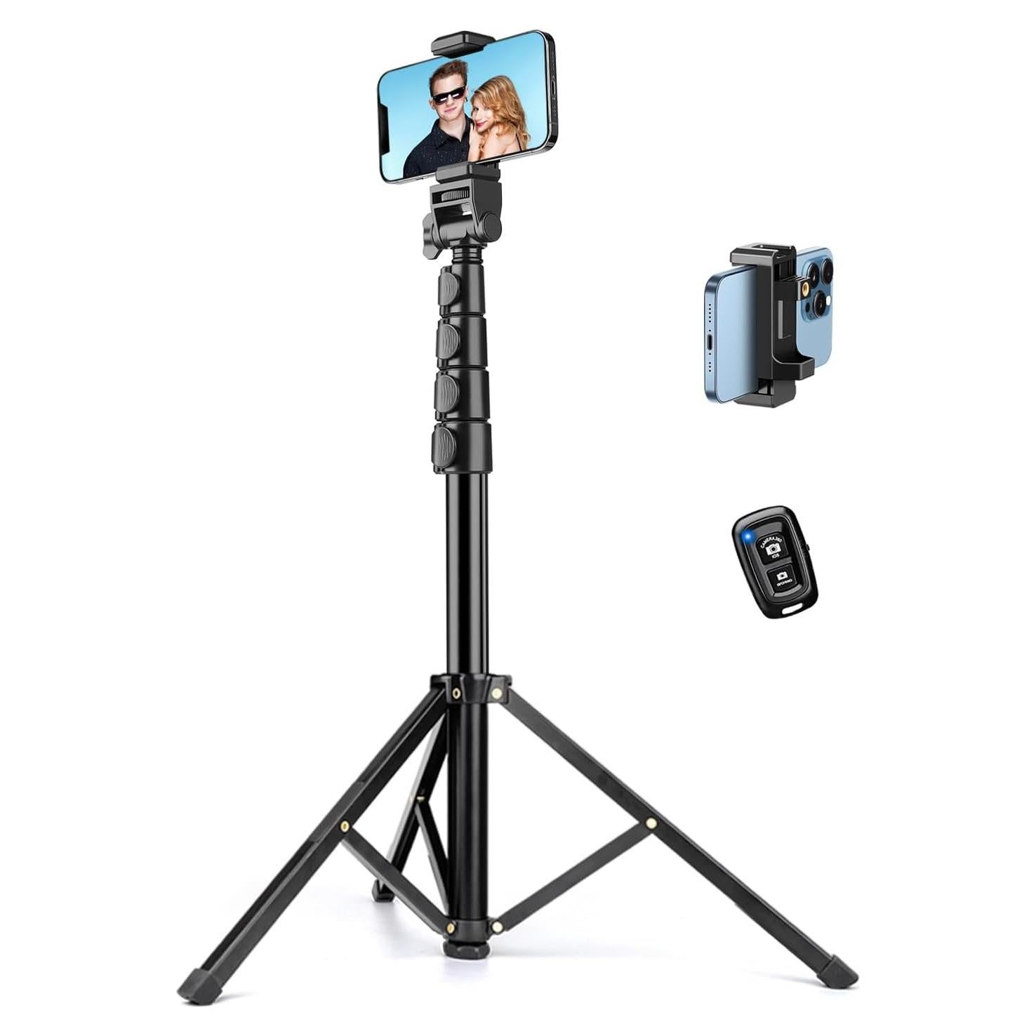 Victiv 70" Phone Tripod, Camera Stand Tripod with Remote and Phone Holder, Sturdy & Stable, Height Adjustable Selfie Stick Mode, Perfect for Selfies/Recording/Vlogging/Live Streaming