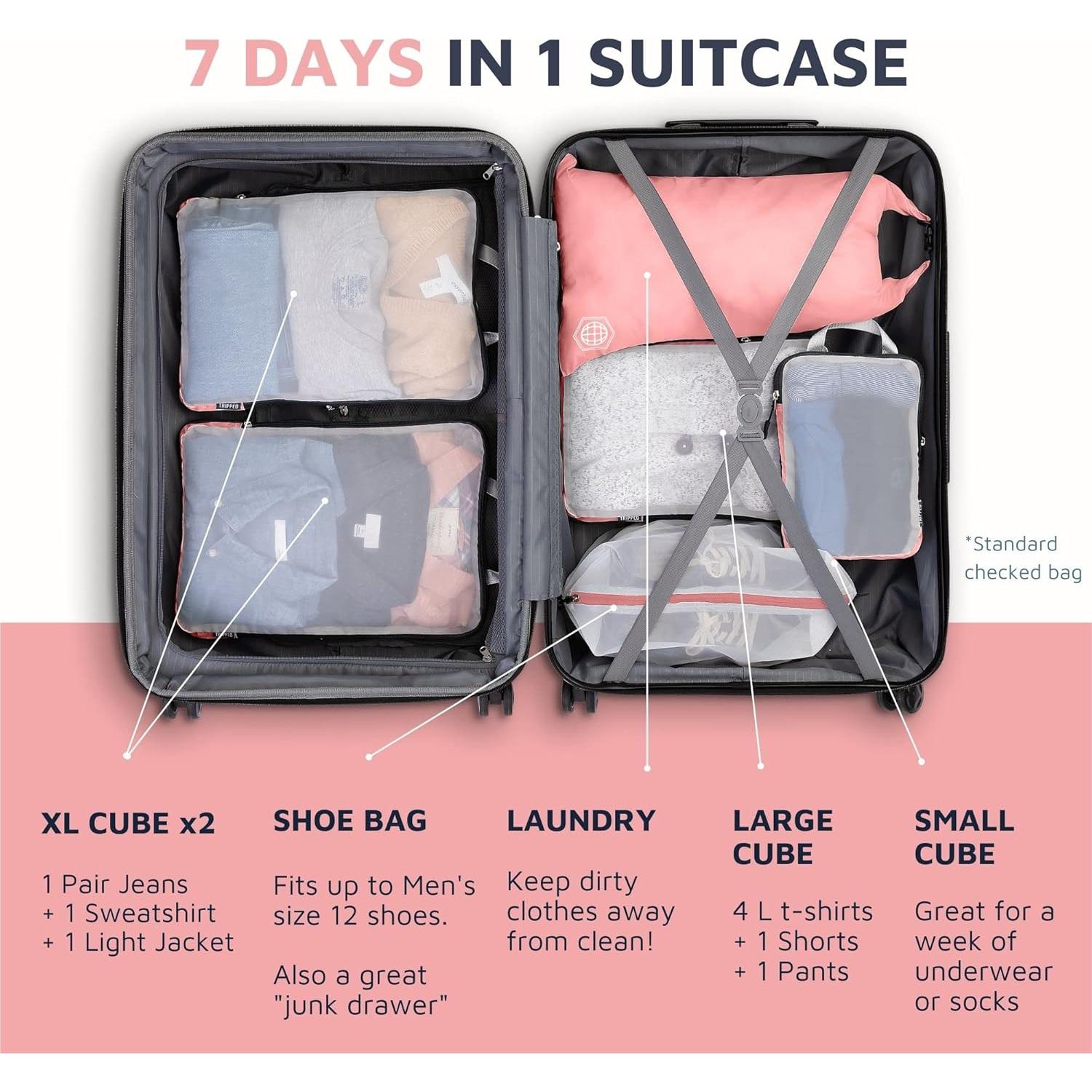 Juego de Cubos de Empaque Grande TRIPPED - Organizador de Viaje