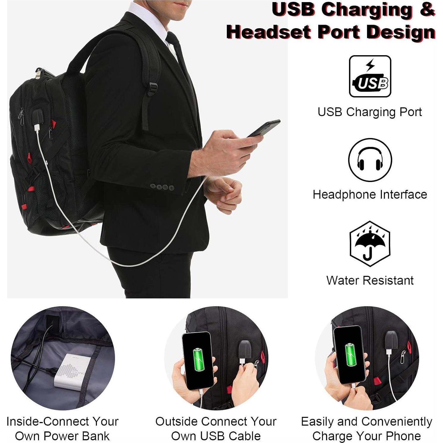 Mochila LOVEVOOK 17" Antirrobo USB Impermeable Negra