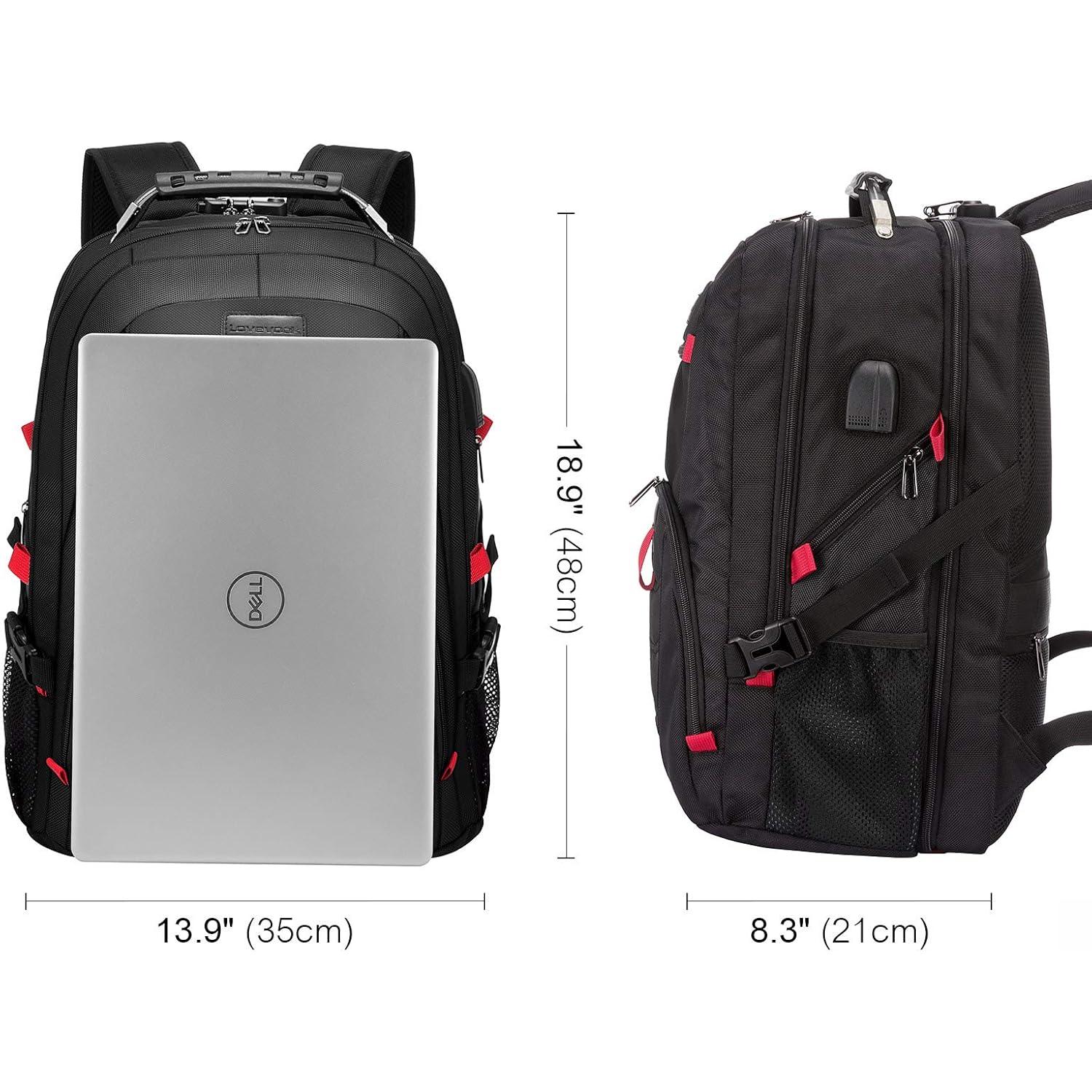 Mochila LOVEVOOK 17" Antirrobo USB Impermeable Negra