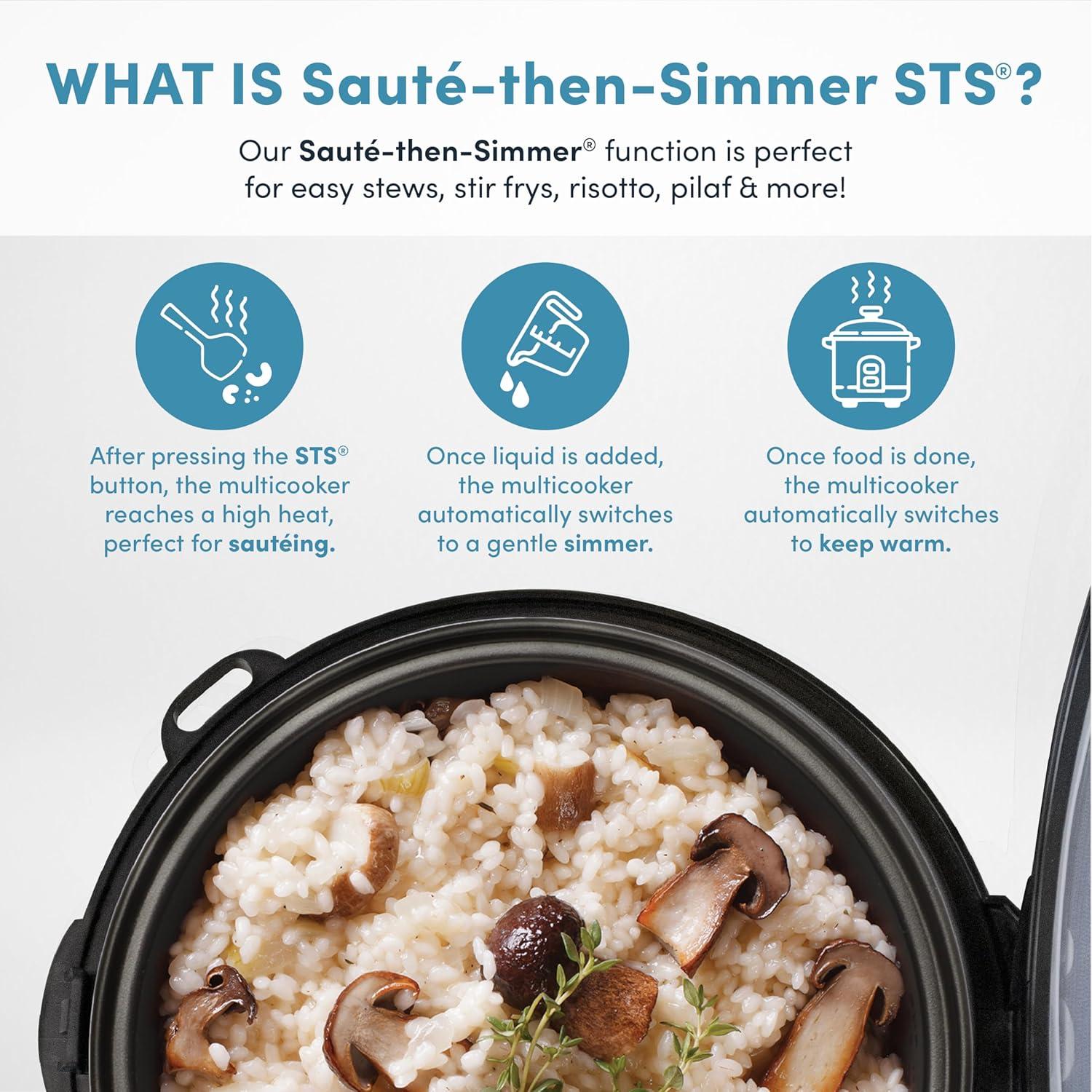 Olla Arrocera Aroma ARC-1230B 10 Tazas Tapa de Vidrio