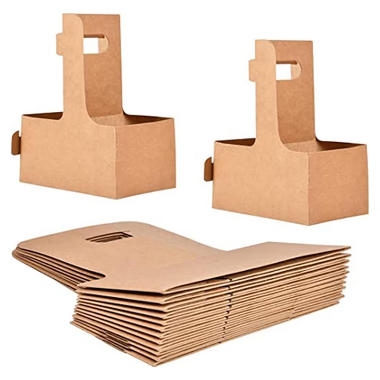 Portavasos de Cartón KVMORZE para 2 Tazas con Asa - 20 Unidades