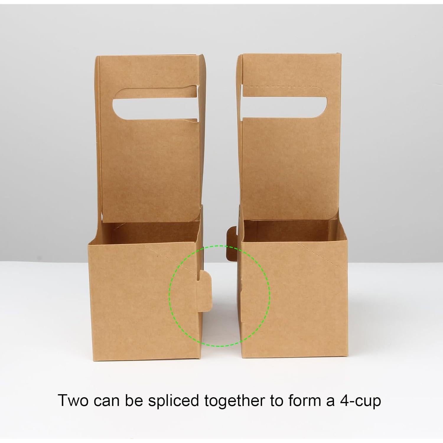 Portavasos de Cartón KVMORZE para 2 Tazas con Asa - 20 Unidades