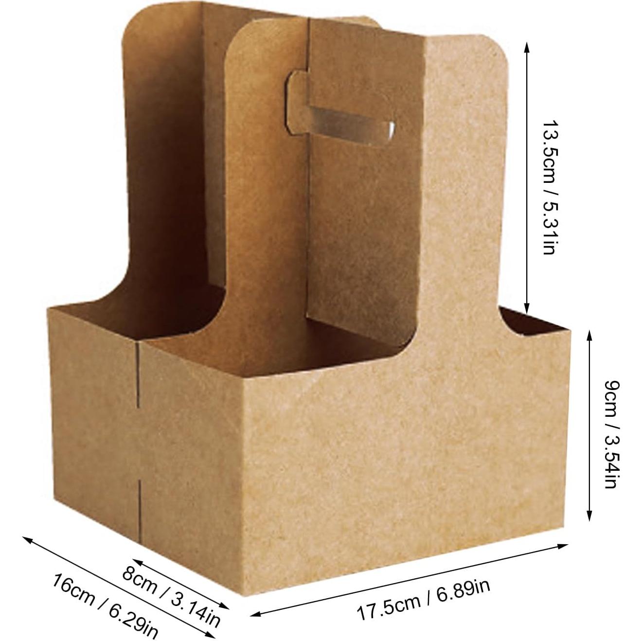 Portavasos de Cartón KVMORZE para 2 Tazas con Asa - 20 Unidades