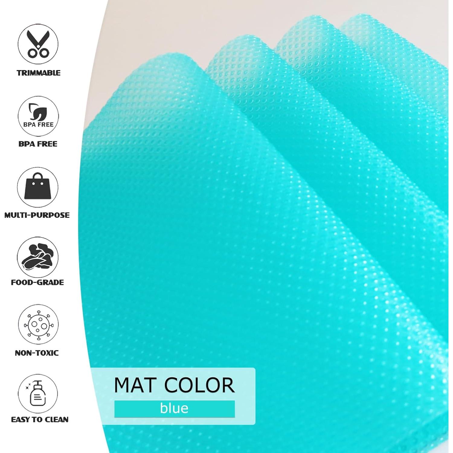 10Pcs Refrigerator Liners, Washable Fridge Liner Shelf Mats Refrigerator Pads for Cupboard Cabinet Drawer Home Kitchen Accessories Organization (Blue)