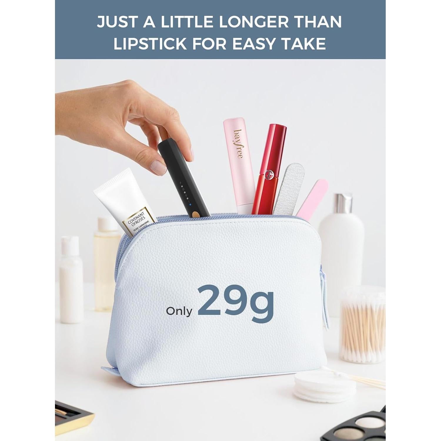 Smiling Shark Heated Eyelash Curler, 2025 New 360°Wand-Style Heated Lash Brush Rechargeable with 3 Brush Heads & 3 Temp 【Lengthen/Define/Curler】 3-in-1 Lash Curler for All Types of Lashes, Black