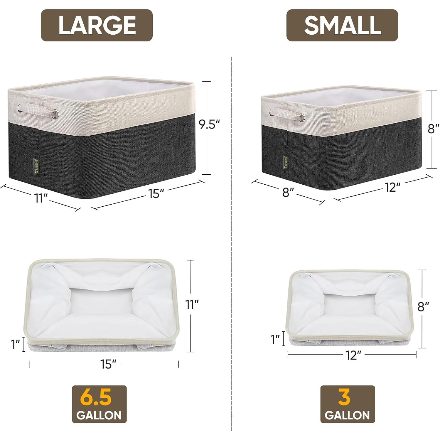 Cesta de Almacenamiento de Tela BALEINE 30.48x20.32cm Negra