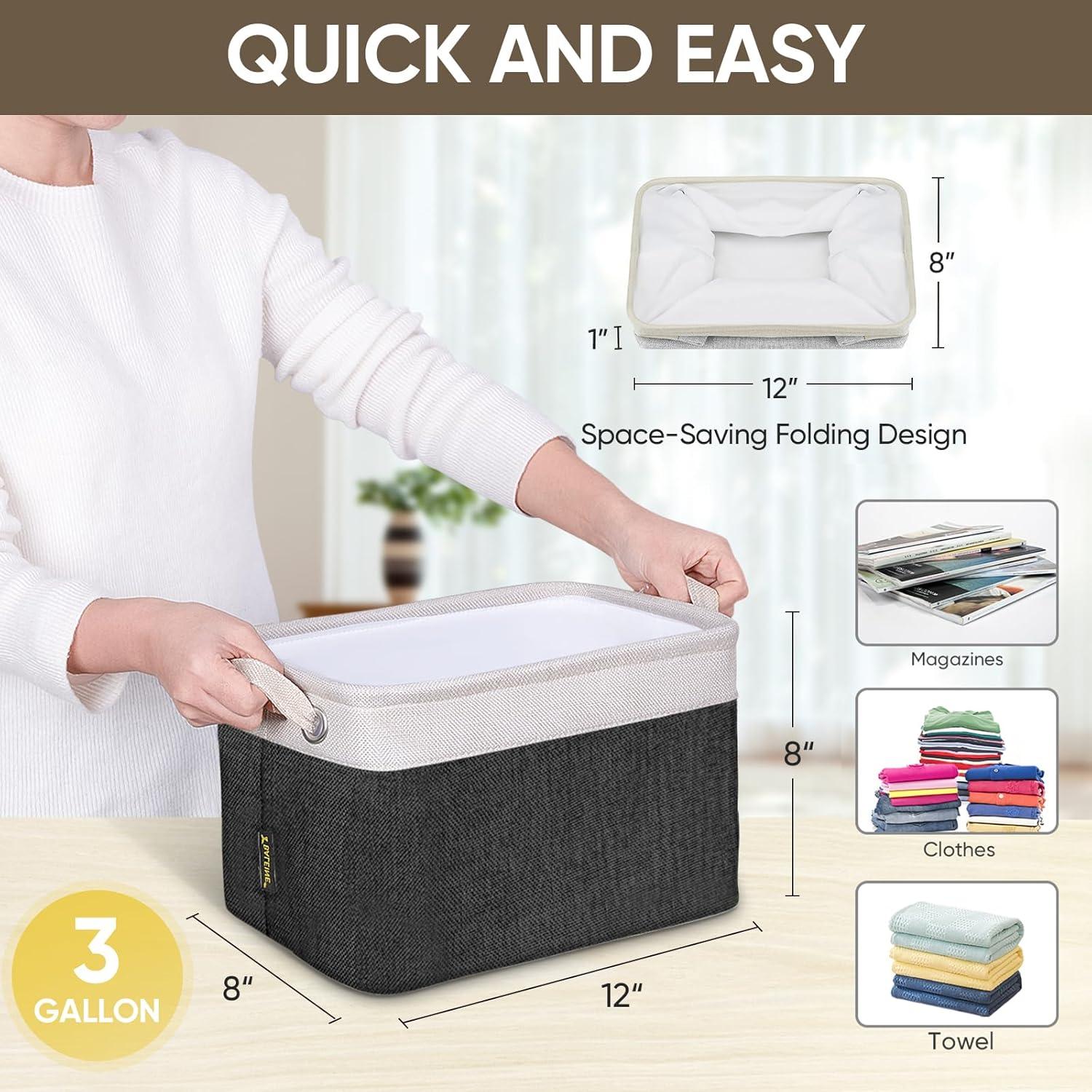 Cesta de Almacenamiento de Tela BALEINE 30.48x20.32cm Negra