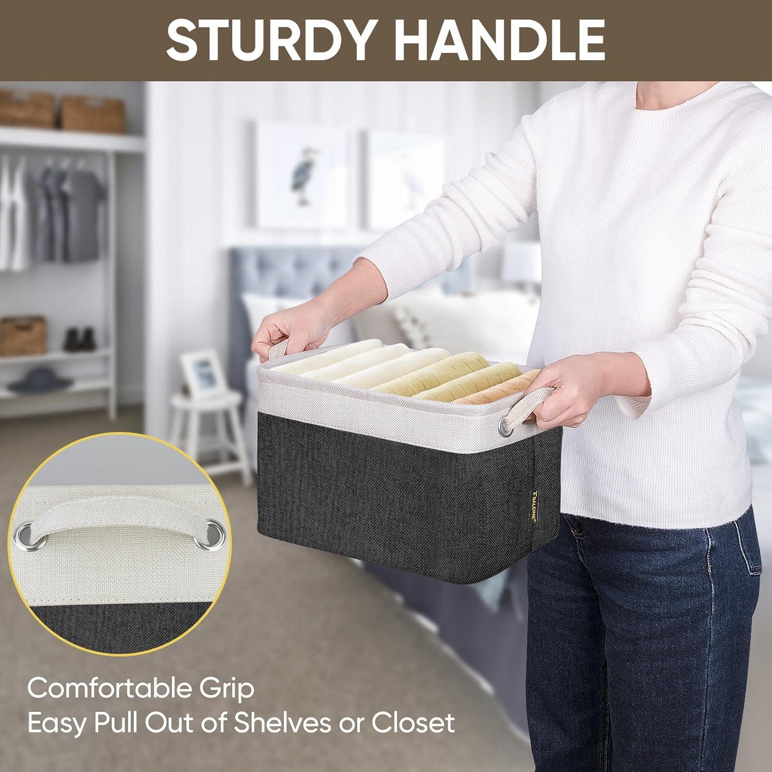 Cesta de Almacenamiento de Tela BALEINE 30.48x20.32cm Negra